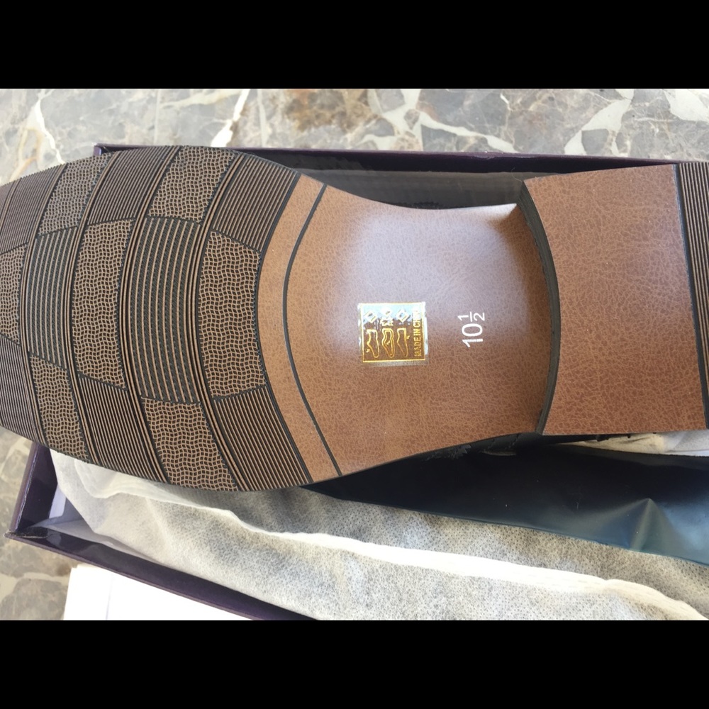 NWT Mens formal slip on leather lining black dress shoes #96221 - Picture 5 of 11
